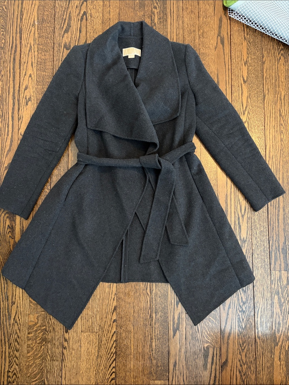 Michael - Michael Kors : Women’s Black Wrap Belted Coat Size 2